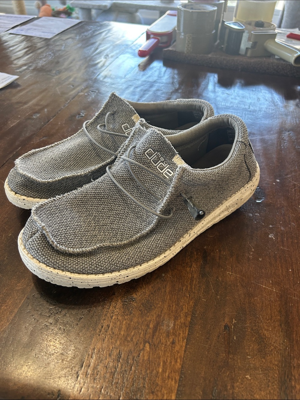 Hey Dude Kids Gray Knit Slip-On Sneakers